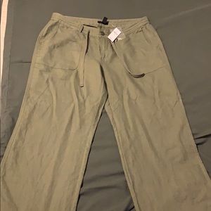 GAP khaki green linen pants